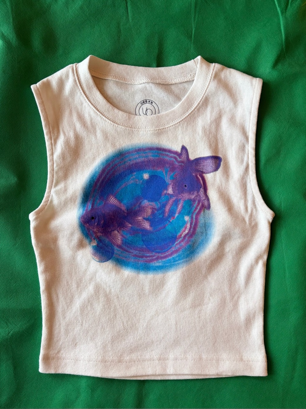 Urban Outfitters Women’s Ripple Fish Graphic Baby Tank Top